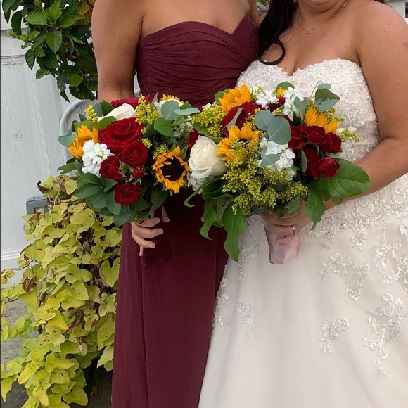 Strapless Purple or Wine Colored Dress - Picture 3 of 9